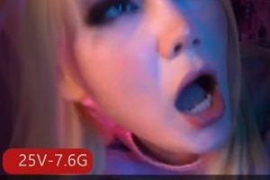 TS-Blondelashes19OnlyFans合集，25个视频7.6G，国外网红，小巧可爱长得好看，橡胶棒棒糖经验